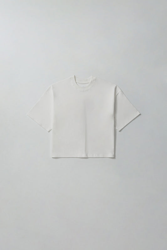 Camiseta Básica Boxy Fit - Blanco